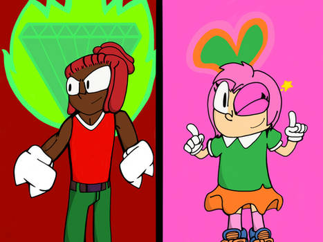 Human Knuckles and Amy Rose