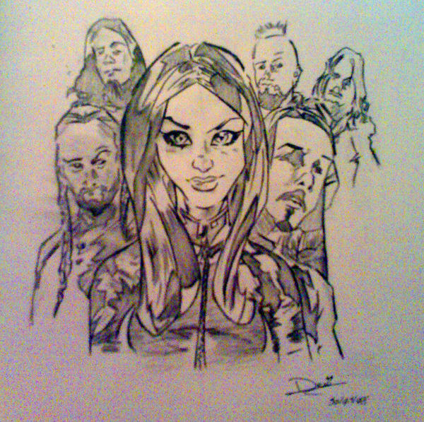 Lacuna Coil in cartoon