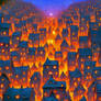 Village at night