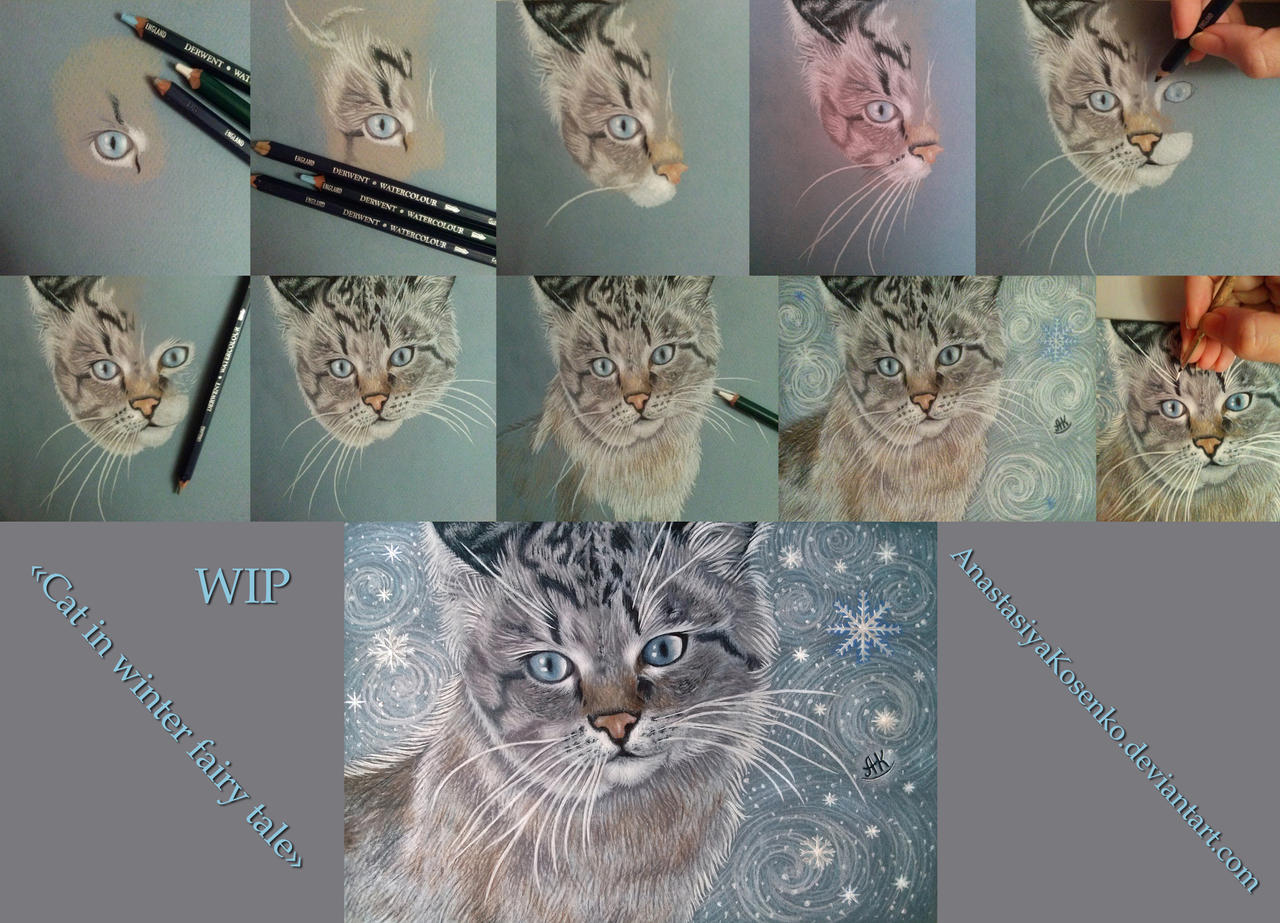 Cat in winter fairy tale (WIP)