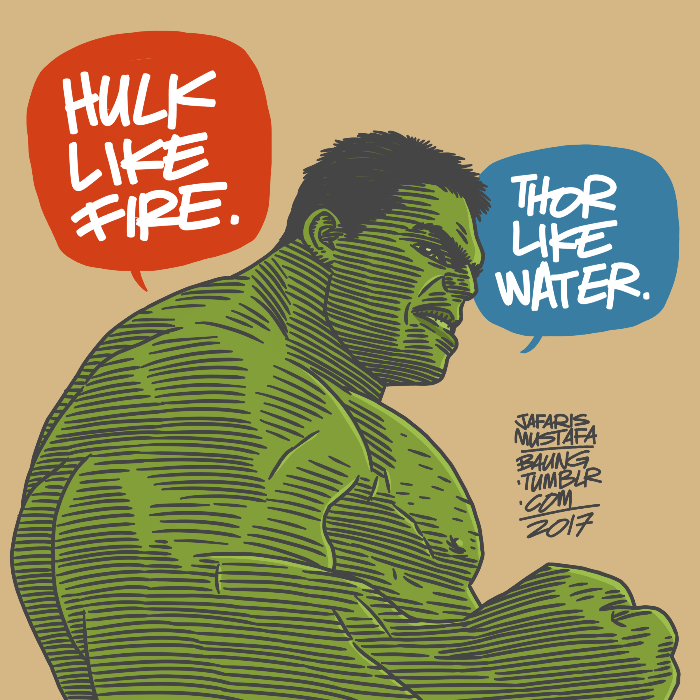 Hulk like raging fire. Thor like smoldering fire. by baung on DeviantArt