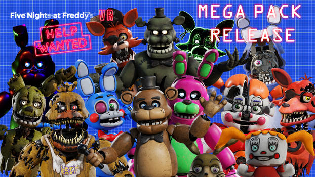 FNAF VR Help Wanted MEGA Pack Blender Release