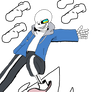 Undertale sans and Gaster blaster