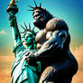 2024-01-12 King Kong Hugs Statue of Liberty