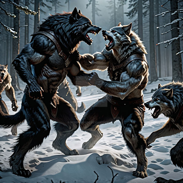 2 Werewolves Werewolves at play by nerdscapedc on DeviantArt