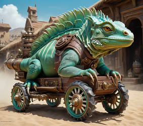 Steam Punk Iguana Wagon