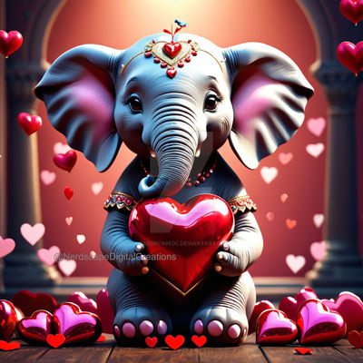 Elephant Valentine Has Trunk Full Of Love (3) by nerdscapedc on DeviantArt