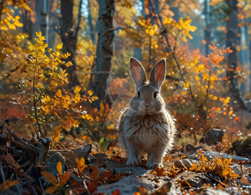 Landscape With Rabits Rabbit in the Woods by nerdscapedc on DeviantArt