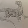 Lace monitor lizard sketch outline