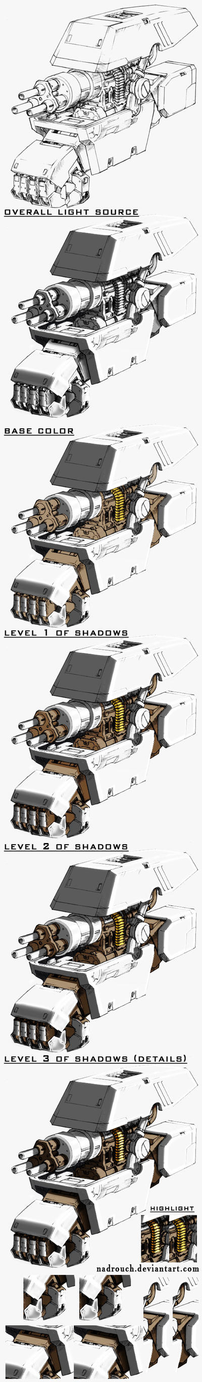 Robotic hand lineart drawing shadows #PART5