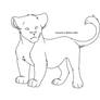 free fem lion cub lineart