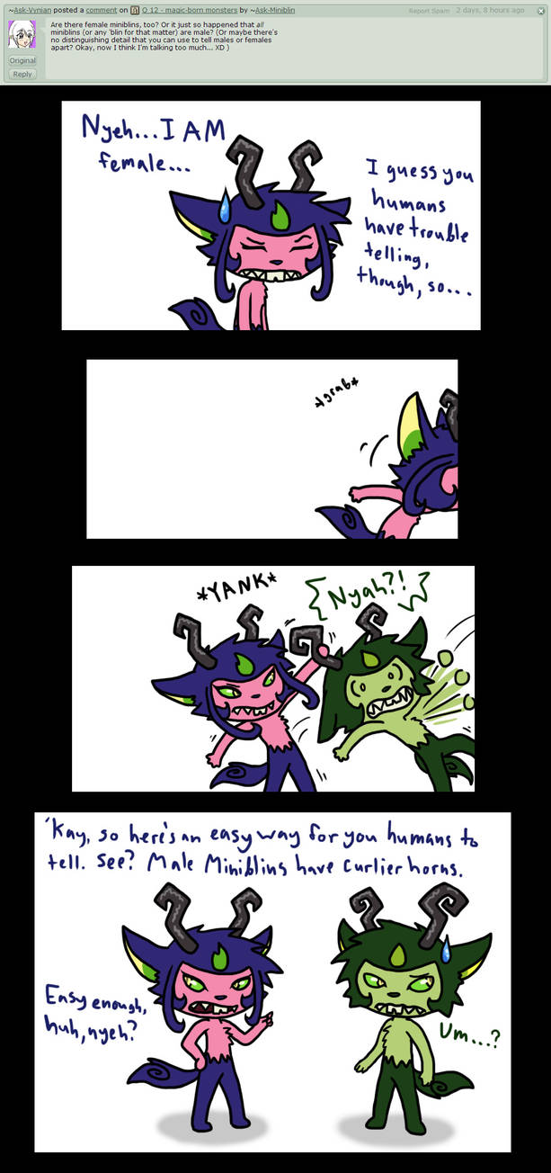 Q 16 - Miniblin gender differences by Ask-Miniblin on DeviantArt