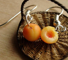 Polymer Clay Peach Earrings