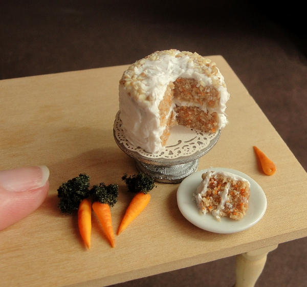 Dollhouse Miniature Carrot Cake by fairchildart