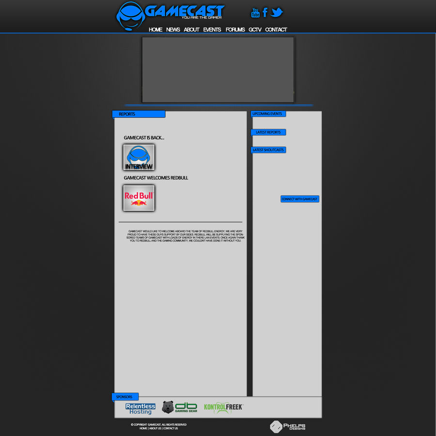 Gamecast GameCast Website Design #1 by PhelpsDesigns on DeviantArt
