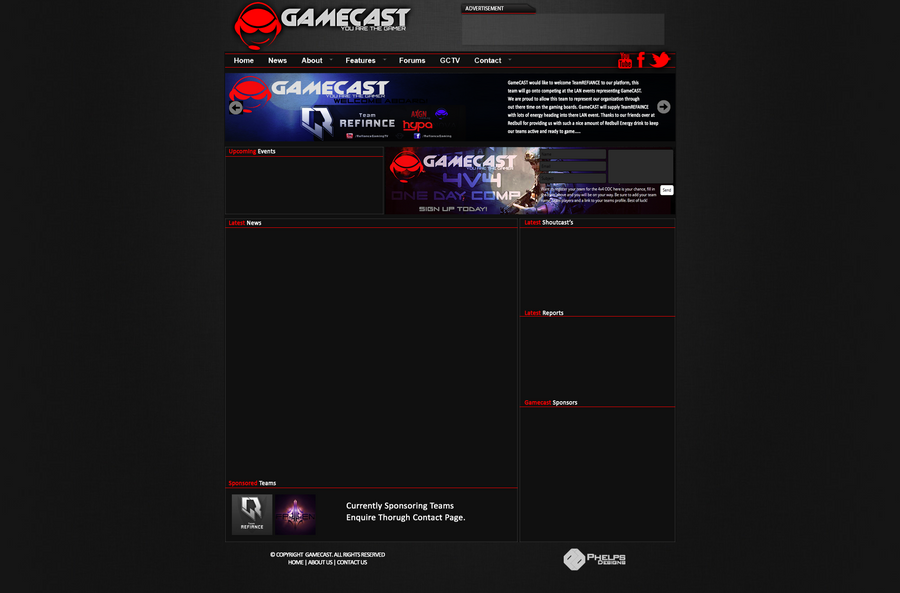 Gamecast GameCast Website Design #2 by PhelpsDesigns on DeviantArt