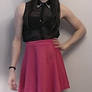 Black Blouse Pink Skirt Crossdresser