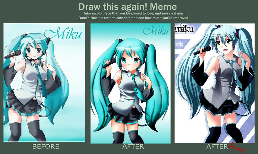Before and after meme Hatsune Miku