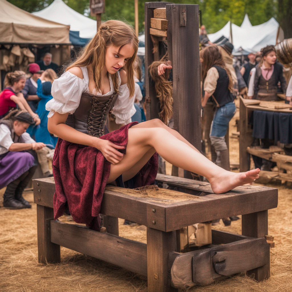 Girl Put In Stocks At The Renfaire Getting Her Fee By Tickleking123454 girl-put-in-stocks-at-the-renfaire-getting-her-fee-by-tickleking123454