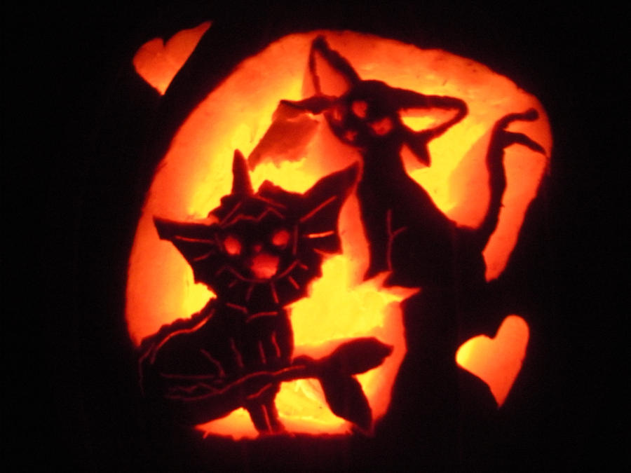 Espeon and Vaporeon Pumpkin