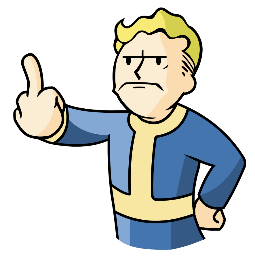 Middle Finger Vault Boy by OmniSuperSaiyan3 on DeviantArt