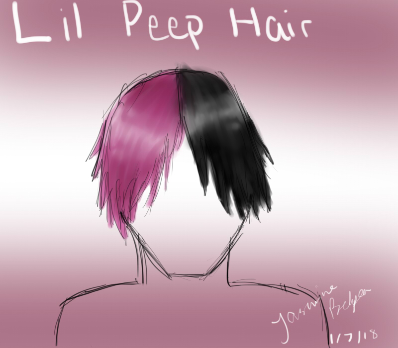 Lil Peep Pink and Black Hair by SkyDrawsThings on DeviantArt
