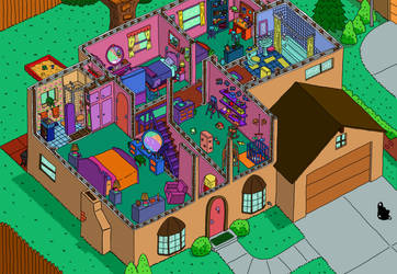 Simpson's House Cutaway Second Floor