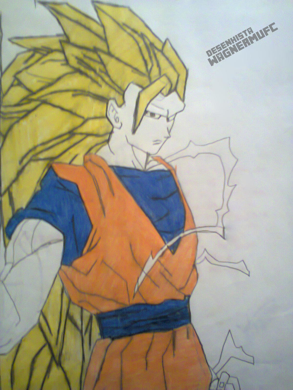 desenhar goku super sayajin