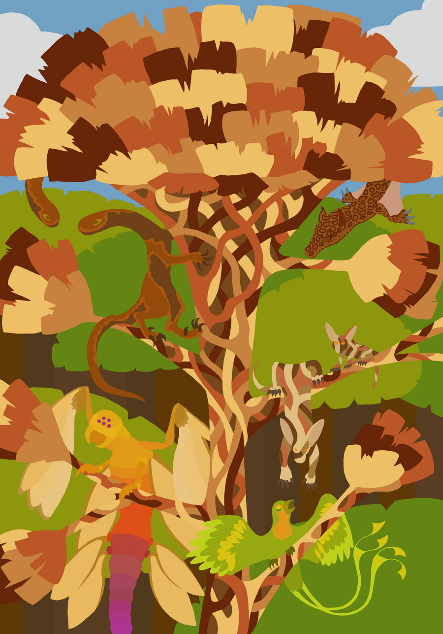 Fictional Biomes: Rainforest by pandemoniumfire