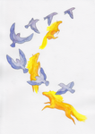 Birds: Racing Dawn by pandemoniumfire