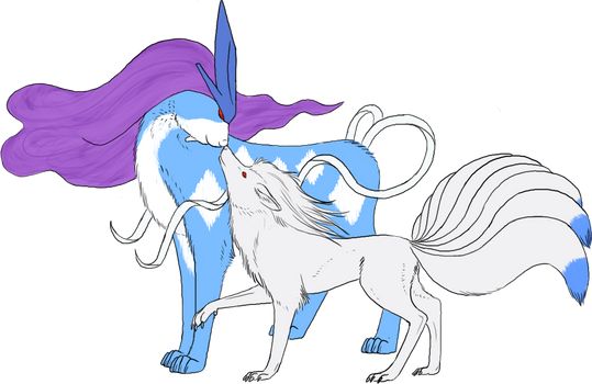 Ninetales and Suicune