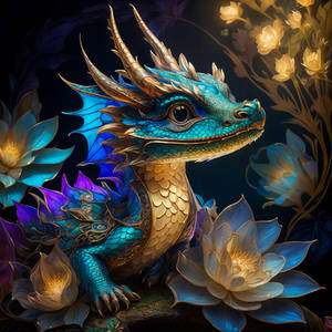 Little Dragon Art Nouveau