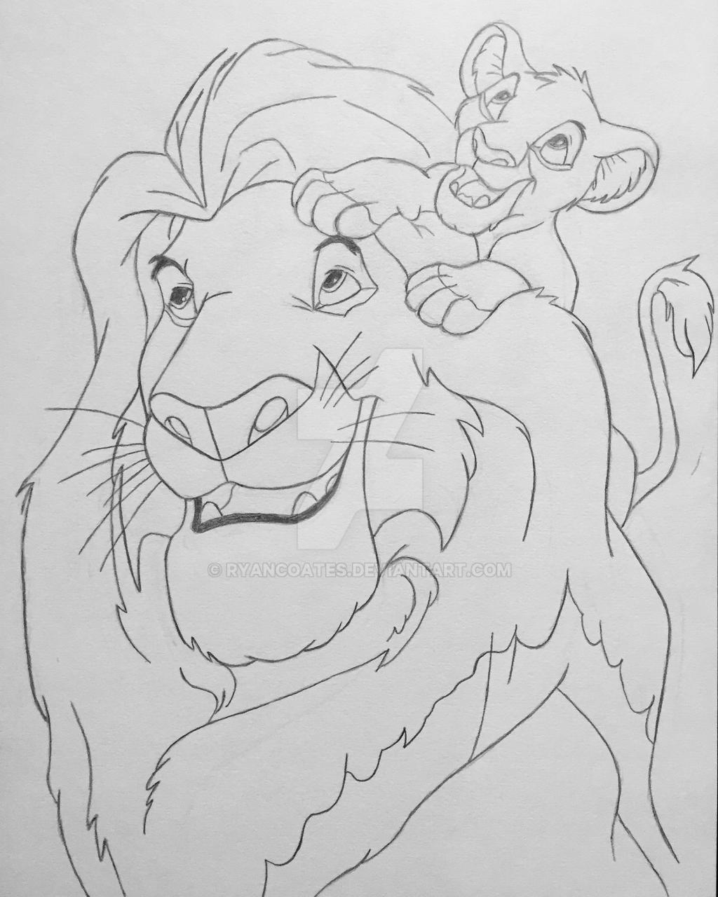 Musafa Simba Drawable Mufasa and Simba by ryancoates on DeviantArt