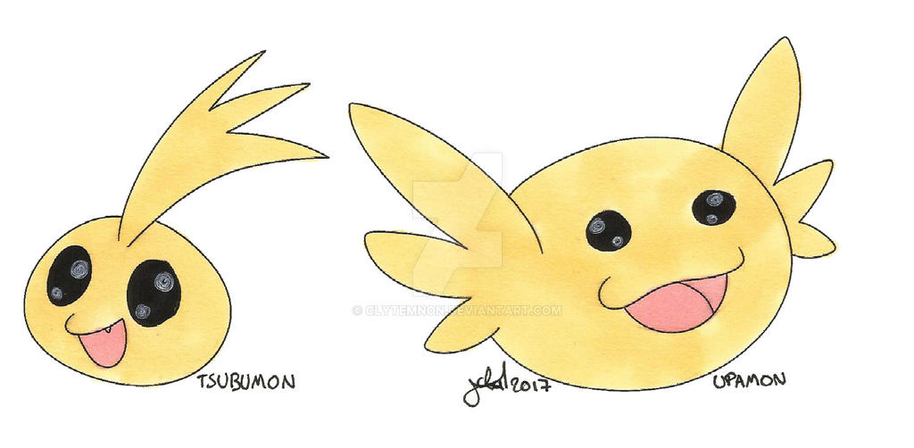 :Digimon: Tsubumon and Upamon by Clytemnon on DeviantArt