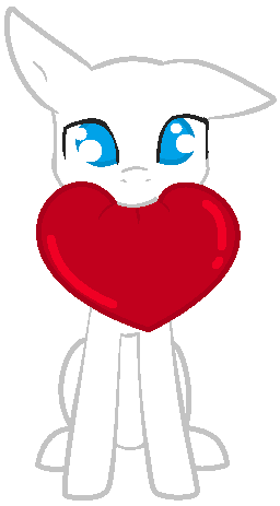 Pony Heart Line-art - MS PAINT FRIENDLY