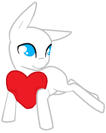 Heart Pon Line-Art -- MS Paint Friendly!