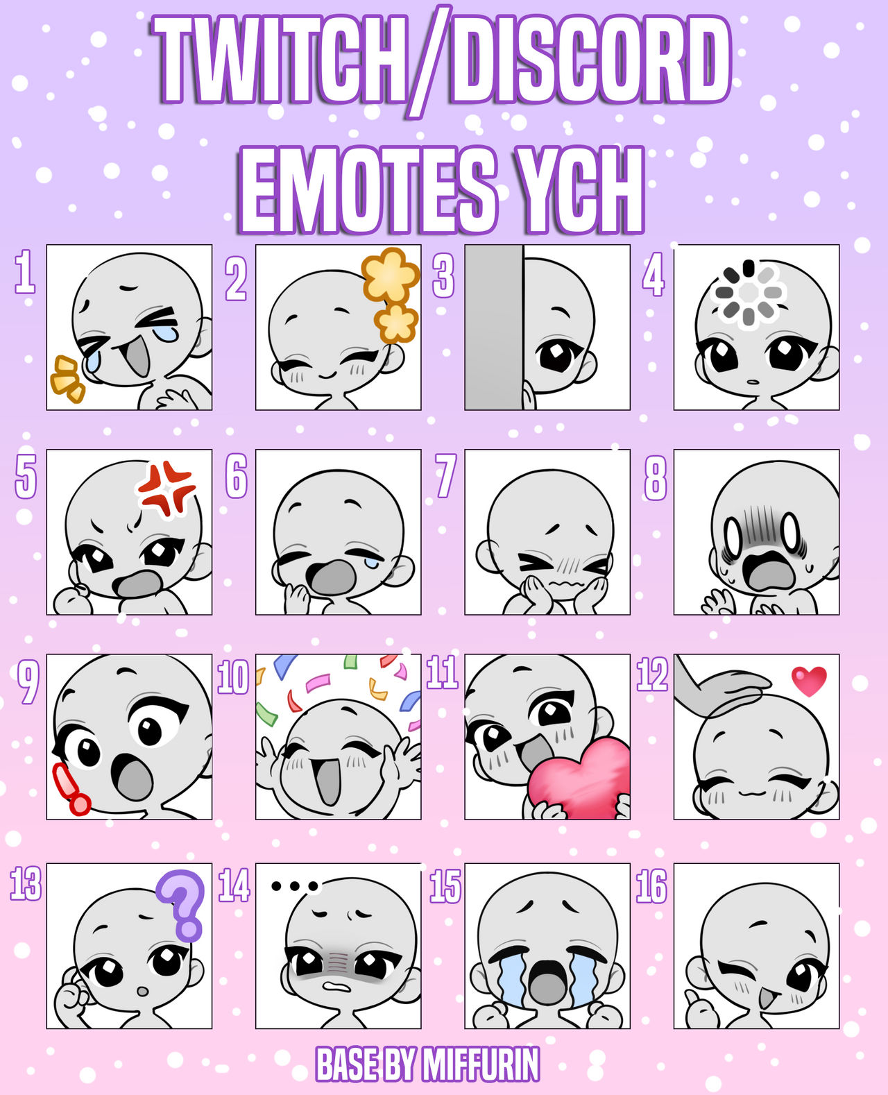 (OPEN) Twitch/Discord Emotes YCH by NingYing on DeviantArt