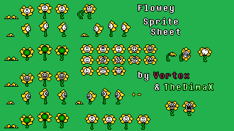 Pixilart - Flowey OW Sprite Sheet Base by SpongeDrew