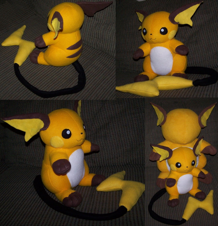 Sitting Raichu plush commish