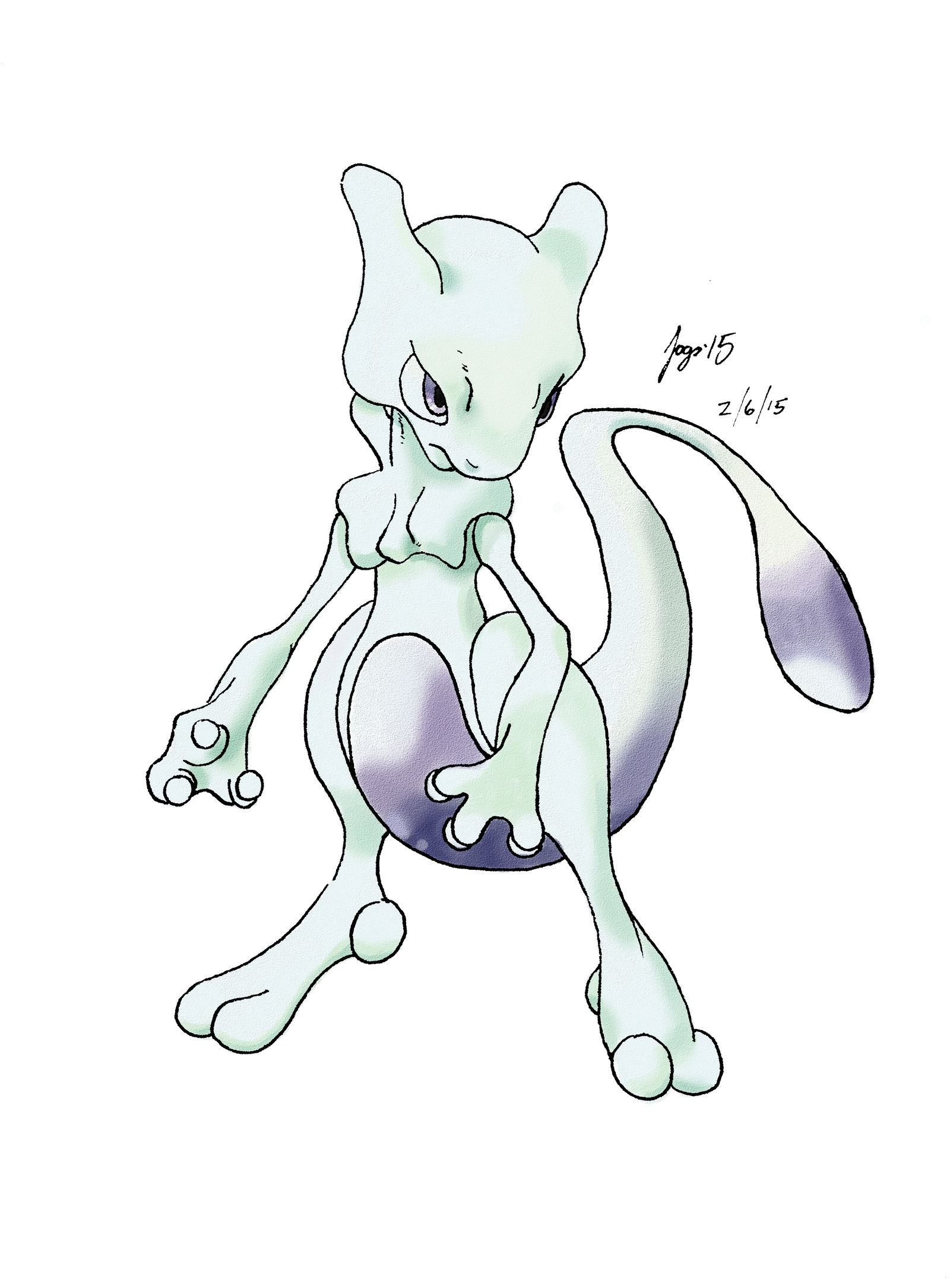 Mewtwo (Color) by ArcadeAndrew94 on DeviantArt