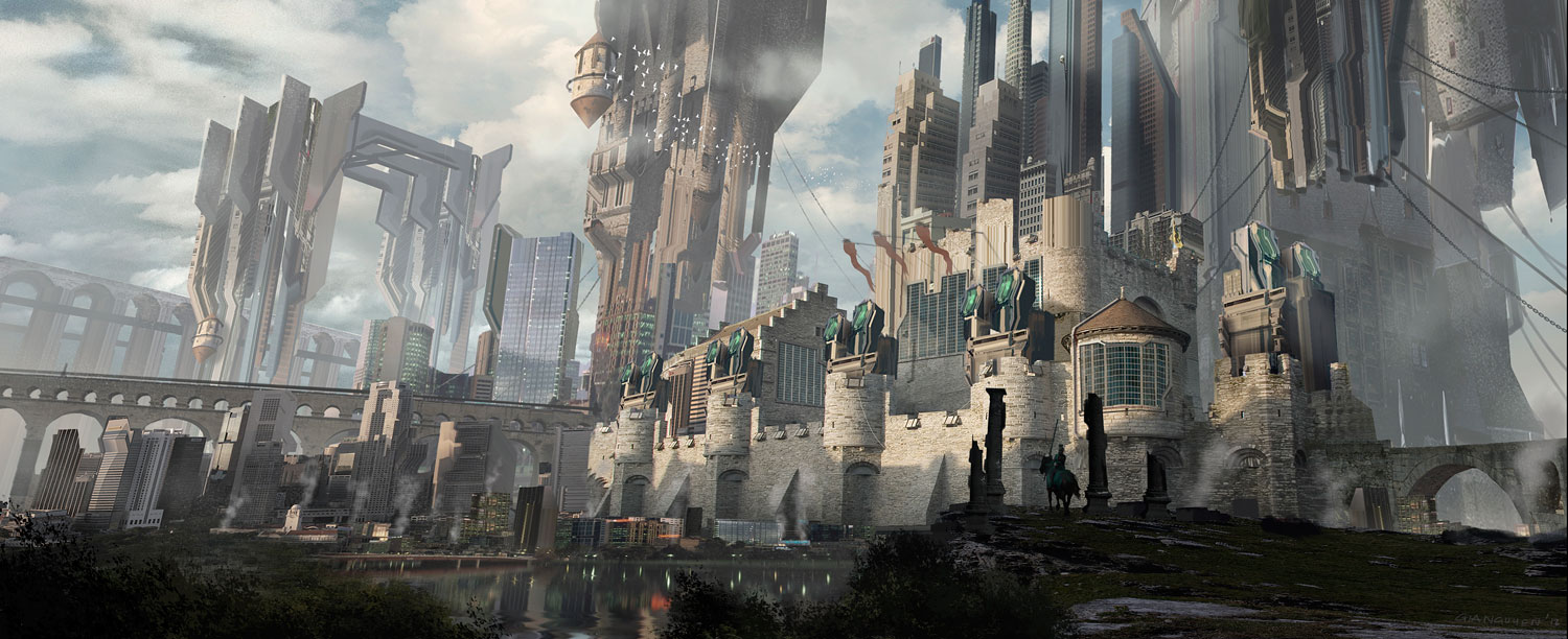 Cyber-punk castle by gunsbins