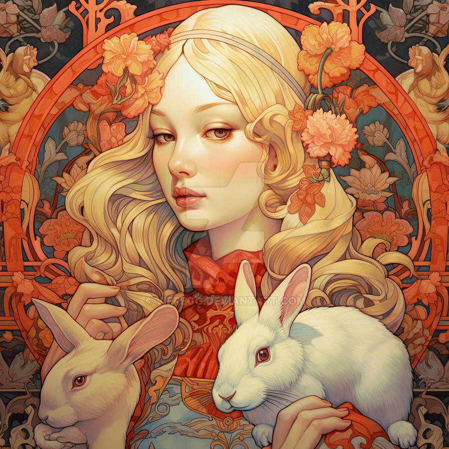 Maiden with her rabbits by vieregg on DeviantArt