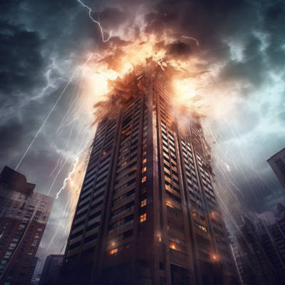 Building destroyed by orbital cannon blast | Imper