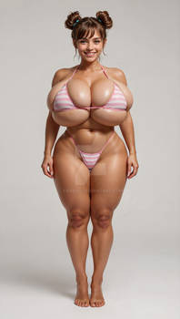 Marte Kurebakken in pink bikini