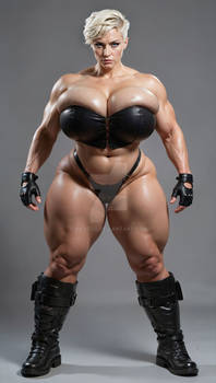 commander Modgunn Wold in black leather bustier