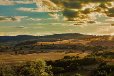 Sunset over the hills