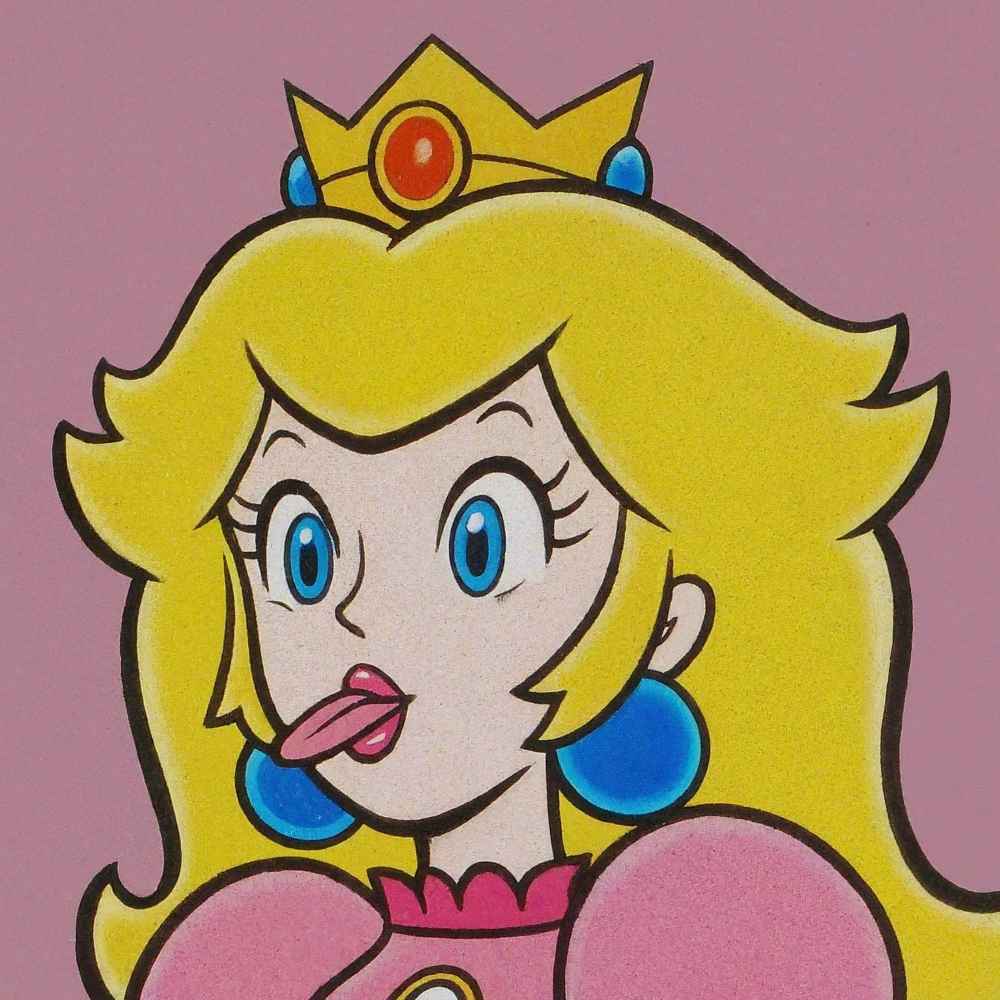Princess Peach blowing raspberries by HybridK08 on DeviantArt