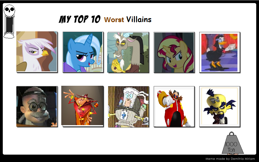 My Top 10 Worst Villains By Toongirl18 On Deviantart My Top 10 Worst Villains By Toongirl18 On Deviantart