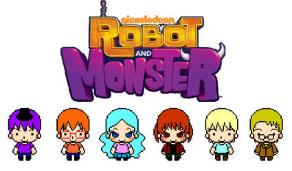 Chibi/Pixel Robot and Monster by Toongirl18