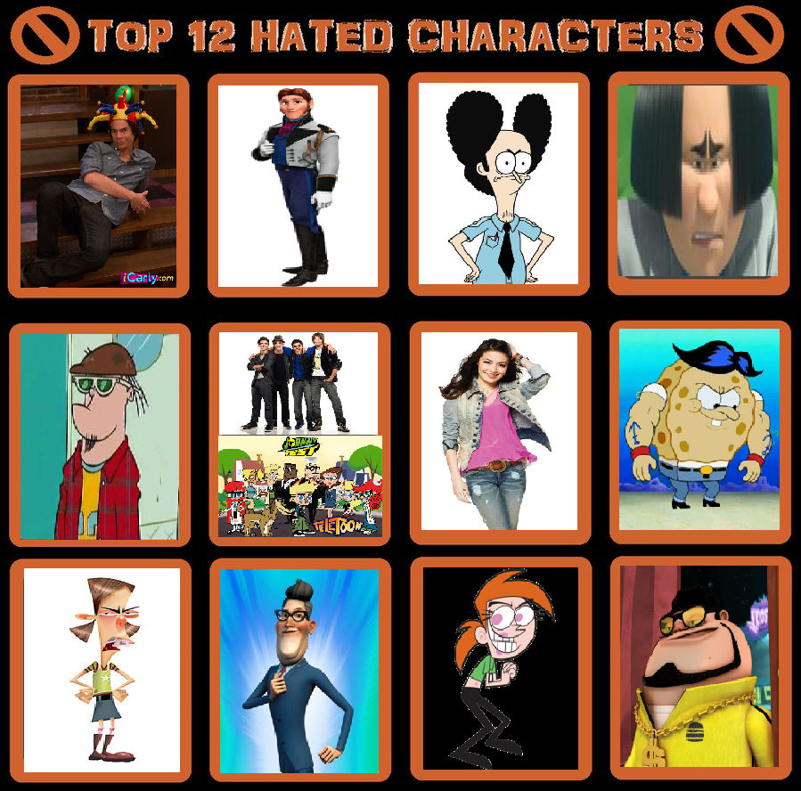 My Top 12 Most Hated Characters 02 by Toongirl18 on DeviantArt